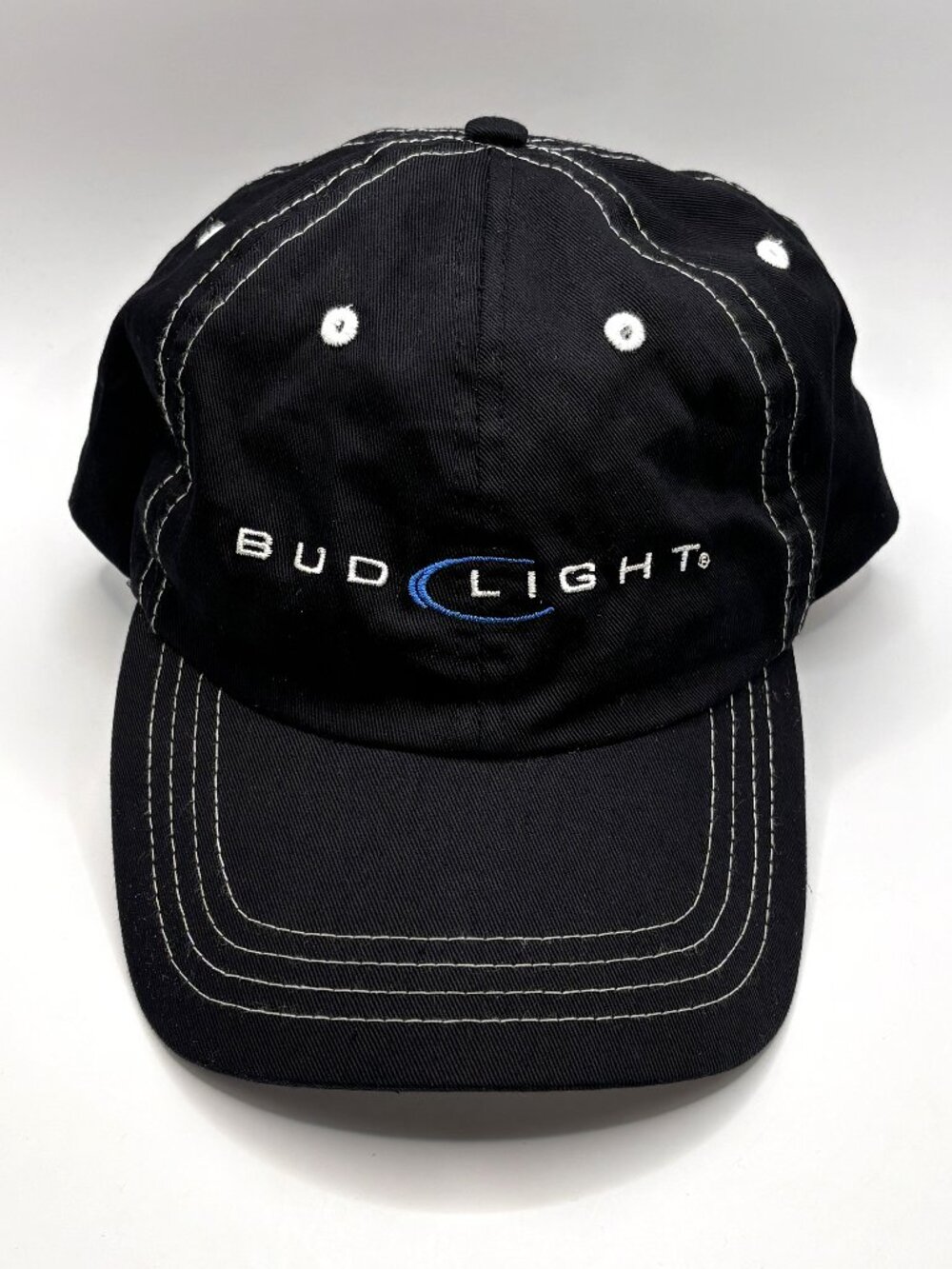 Bud Light 2006 Black w/ White Embroidery Adult Baseball Cap Hat Hook & Loop Back